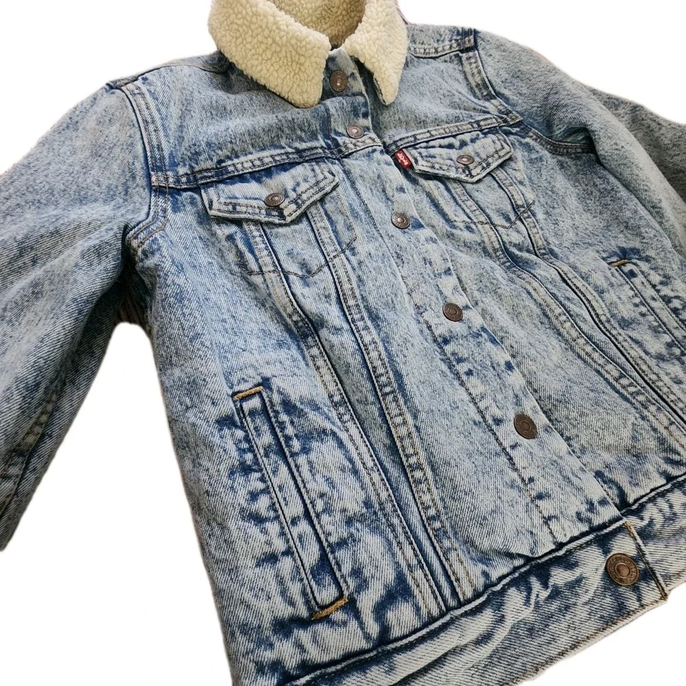 Levi's Men's Blue Sherpa-Lined Denim Jacket